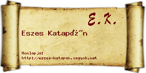 Eszes Katapán névjegykártya